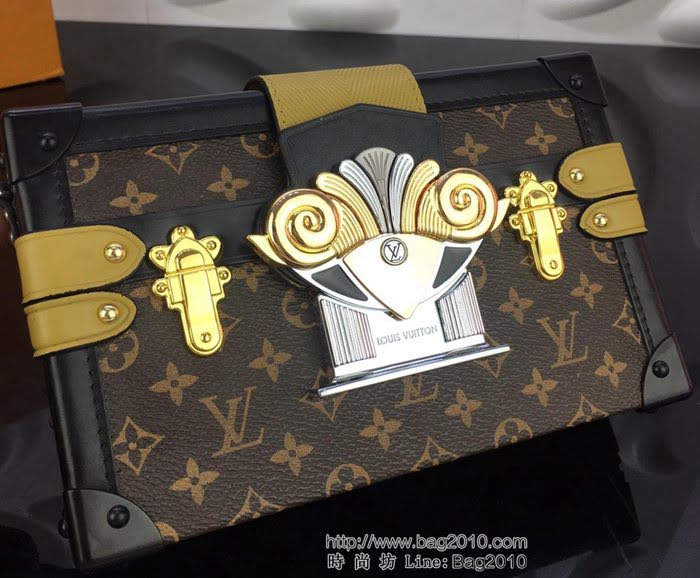 路易威登LV 頂級原單 2018秋冬系列 Petite Malle手袋  Monogram帆布 印花貼飾 小旅行箱 M44098  YDH2410